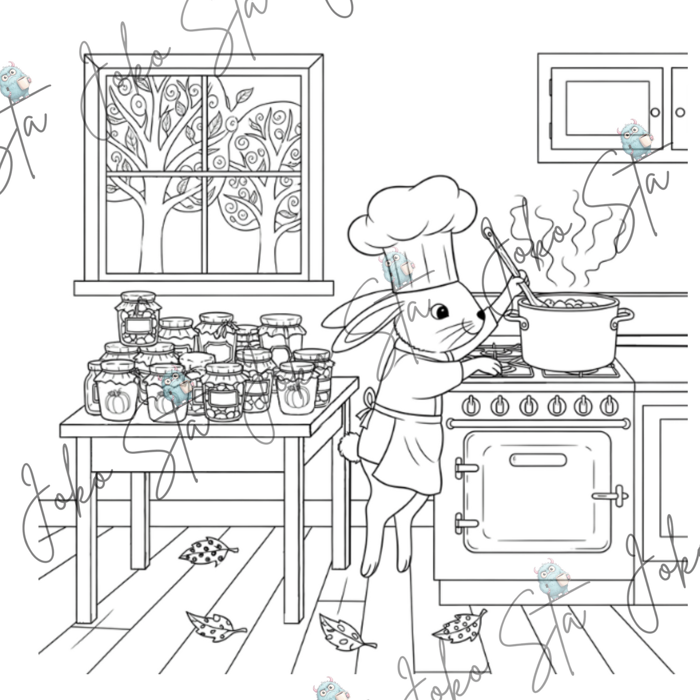 Autumn Animals Digital Coloring book: With a 3-Month Calendar for Creative Daily Tiny Patterns
