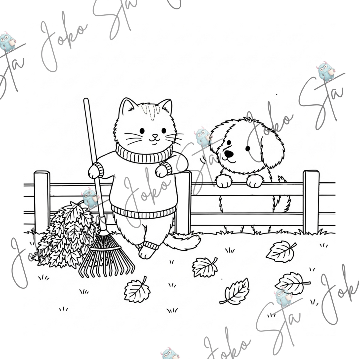 Autumn Animals Digital Coloring book: With a 3-Month Calendar for Creative Daily Tiny Patterns