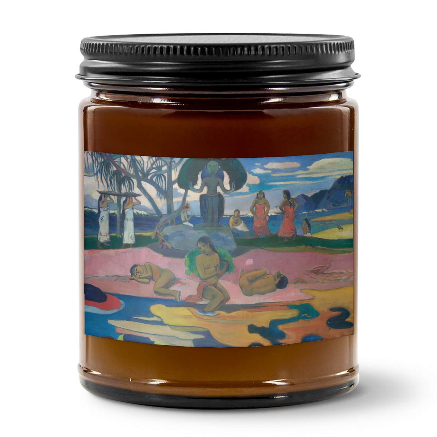 Mahana No Atua Candle Jar – Gauguin Art Print Home Décor 90 0z Amber Jar Candle