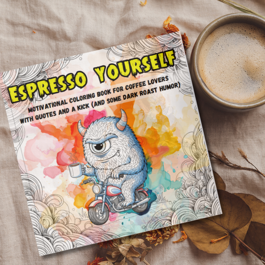 Espresso yourself: Motivational coloring book for Coffee lovers with Quotes and a Kick (and Some Dark Roast Humor)